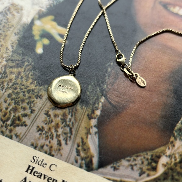 14k gold Pyrrha charm on a 20 inch 14k gold box chain. Higher Power Talisman. - Picture 2 of 2